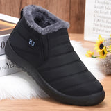 Men's Winter Shoes Warm Black Ankle Boots with Waterproof Snow Casual Cotton MartLion black 36 