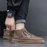 Men's Winter Warm Cotton Shoes Classic Retro Plush Anti Slip Snow Boots Outdoor Sports Casual Shoes MartLion