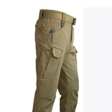Men's Winter Fleece Army Military Tactical Waterproof Softshell Jackets Coat Combat Pants Fishing Hiking Camping Climbing Trousers MartLion Khaki Pant X7 XXXL 95-105kg 