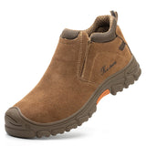  Grey Work Boots Safety Steel Toe Shoes Men's Scald Proof Anti-smash Anti-puncture Indestructible Welder MartLion - Mart Lion