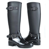  Spring winter boots brand design mid-calf boots student zip rain boots preppy shoes woman buckle rubber rainboots MartLion - Mart Lion