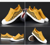 Spring Men's Leather Casual Shoes Yellow Moccasins Low top Men Flat Sneakers Comfort Slip On Footwear Loafers MartLion   