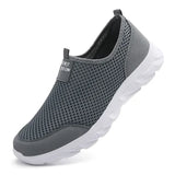 Breathable Men's Casual Shoes Lightweight Outdoor Walking Non-slip Sneakers Slip on Flats Footwear MartLion Grey 46 