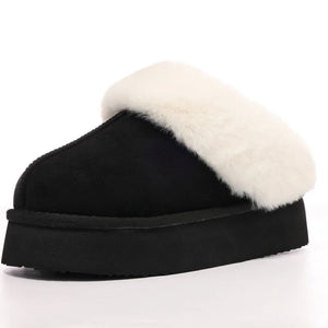 Thick Sole Women Slippers Winter Warm Home Shoes  Women MartLion Black 36-37 CHINA