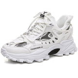 Autumn Men's Casual Sneakers Running Shoes Platform Tennis Sport Breathable Walking Jogging Trainers Footwear Mart Lion White 39 