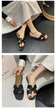 Sandals Women's High Heel Flats Square Heel Beach Slippers Elegant Summer Slippers MartLion   
