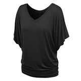  Elegant Women Blouse Casual T-shirt Summer Simple Solid Short Sleeve V-neck Office Lady Shirt Top Loose T-shirt MartLion - Mart Lion