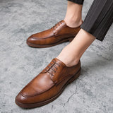 Men's Dress Shoes Elegant microfiber Leather Formal Oxfords Mart Lion   