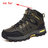 Super Warm Winter Hiking Shoes With Fur Waterproof Outdoor Hiking Boots Man Sneakers Antiskid Trekking Shoes MartLion Green 47 