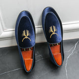 Embroidery Men's Loafers Gatherings Dress Shoes Formal Footwear Mart Lion   