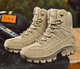 Fujeak Men's Military Tactical Boots Autumn Winter Waterproof Leather Desert Safty Work Shoes Combat Ankle Mart Lion   