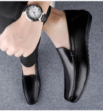 Men's Retro Brown Loafers Luxury Shoes Slip on Shoes Genuine Leather All-match Flats MartLion   