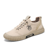 Men's Shoes Breathable Canvas Sneakers Ice Silk Cloth Casual Walking Outdoor Sports Light Driving Mart Lion Khaki 39 