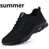 Air Cushion Safety Shoes Men's Steel Toe Sneakers Puncture Proof Work Safety Boots Sport Work Breathable Anti-smash MartLion 2022-mesh 36 