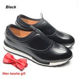 Men's Shoes French Style Real Leather Oxford Sneakers Slip-on Casual Travel Non-slip MartLion Black EUR 41 