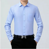 Silk Shirts for Men  Men Shirt Long Sleeve Men Clothing Casual Business Man Shirt MartLion Blue 6XL 