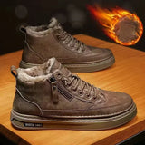 Men's Winter Warm Cotton Shoes Classic Retro Plush Anti Slip Snow Boots Outdoor Sports Casual Shoes MartLion
