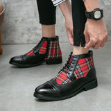 Men's Dress Shoes Pointed Wedding High-top Leather Boots zapatos hombre vestir MartLion   