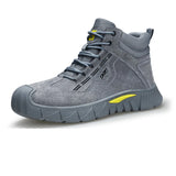 Safety Boots Men's Protective Anti-smashing Working Shoes Waterproof Steel Toe Indestructible MartLion 0266G grey 37 