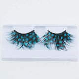 Fake Eyelashes Eyelash Extensions Vibrant Blue 3d Feather False Eyelashes for Halloween Cosplay Masquerade Party Makeup Natural MartLion   