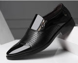 Black Formal Shoes Men's Loafers Wedding Dress Patent Leather Oxford Leather Moccasins MartLion   