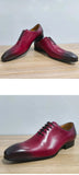 Shoes Oxfords Leather Shoes for Men t Red Social Wedding Evening Party Lace Up MartLion