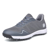 Men's Golf Shoes Spikes Breathable Golf Sneakers Light Weight Walking Footwears Anti Slip Walking MartLion Hui 36 