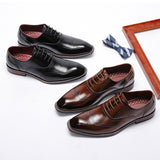 Luxury Genuine Leather Shoes Men's Dress British Vintage Carving Wingtips Brogues Formal Mart Lion   