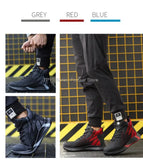 Man Safety Boots High top Safety Shoes Men Women Steel Toe Work Shoes Men Anti-smash Indestructible Construction Boots Winter MartLion