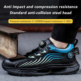 Rotating Button Men's Safety Shoes Reflective Work Sneakers Anti-smash Anti-puncture Protective Lightweight Boots MartLion   