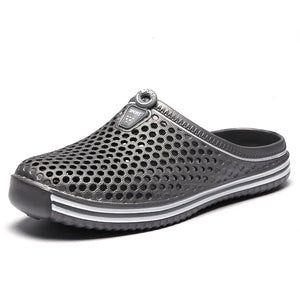 Men's Slippers Summer Hollow Outdoor Sandals Garden Beach Shoes Women Water Shower Flip Flops Lightweight MartLion fb407-huise 36 