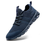 Men's Casual Sport Shoes Light Sneakers White Outdoor Breathable Mesh Black Running Athletic Jogging Tennis Mart Lion 46 Dark Blue 
