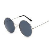 Retro Round Pink Sunglasses Woman Designer Men's Alloy Mirror De Sol Black MartLion 8 Silver 