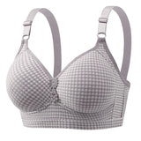 Bras Plaid Thin Cup Push Up  Bralette Tops Female Middle Aged Padded MartLion 04 One Size CHINA | 40 or 90BC