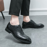 British Style Men's Oxfords Plaid Leather Shoes Dress Shoes Elite Formal Mart Lion   