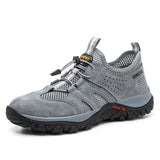Summer Breathable Work Safety Shoes Men's Indestructible Steel Toe Anti-puncture Safety Boots Comfort Protection Outdoor MartLion Gray 38 