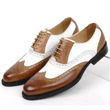 Classic Men's Dress Shoes Lace Up Point Toe Casual Formal for Wedding MartLion Brown 47 