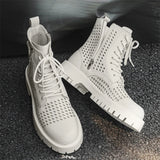 Men's English Style Thick Sole Design Men Boots  Layer Leather Casual Boots