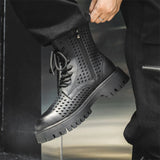 Men's English Style Thick Sole Design Men Boots  Layer Leather Casual Boots