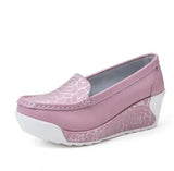 Women's shoes summer shake out Single The nurse's white and platform Breathable hollow MartLion 916  pink 40 