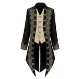 Men's Steampunk Gothic Victorian Jacket Vintage Purple Velvet Tailcoat Medieval Frock Coat Uniform Renaissance Homme MartLion   