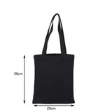 Women Men Handbags Canvas Tote bags Reusable Cotton grocery High capacity Shopping Bag MartLion Black 29x36cm  