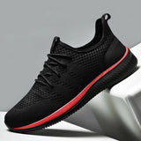 Men's Running Shoes Sport Trend Lightweight Walking Sneakers Breathable Zapatillas MartLion BlackRed 38 