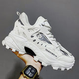 Men's Sneakers Breathable Damping Sports Shoes Casual Thick Sole Running Trainers Sport Sneakers Platform Mart Lion White 39 