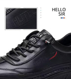 Shoes Men's Genuine Leather Casual Spring Autumn Cow Leather Skateboard Black Sneakers Mart Lion   