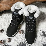 Winter Women Snow Boots Female Outdoor Boots Concise Boots Waterproof Plush Ladies Cotton-padded Shoes MartLion   