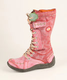 Long Warm Leather Women's Boots In Winter With Solid Color Hand Stitching MartLion Red 37