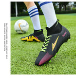 Men's Soccer Shoes High Ankle Soccer Boots Outdoor Anti-slip Grass Training Soccer Sneakers  Football Shoes MartLion   