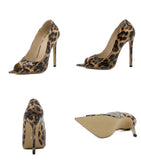 Liyke Shoes Pumps Women Leopard Print Pointed Peep Toe Stripper Heels Party Female Sandals Stiletto Zapatos Mujer Mart Lion   