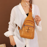  Women Chest Shoulder Crossbody Bags Female PU Leather Purse Wallet Ladies Messenger Pack Designer Mart Lion - Mart Lion